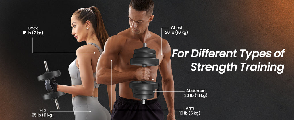 SONGMICS 2-in-1 Dumbbells Set, 2 x 10 kg Adjustable Dumbbells with Extra Barbell Bar, Plastic-Coated Weight Plates, Fitness Exer