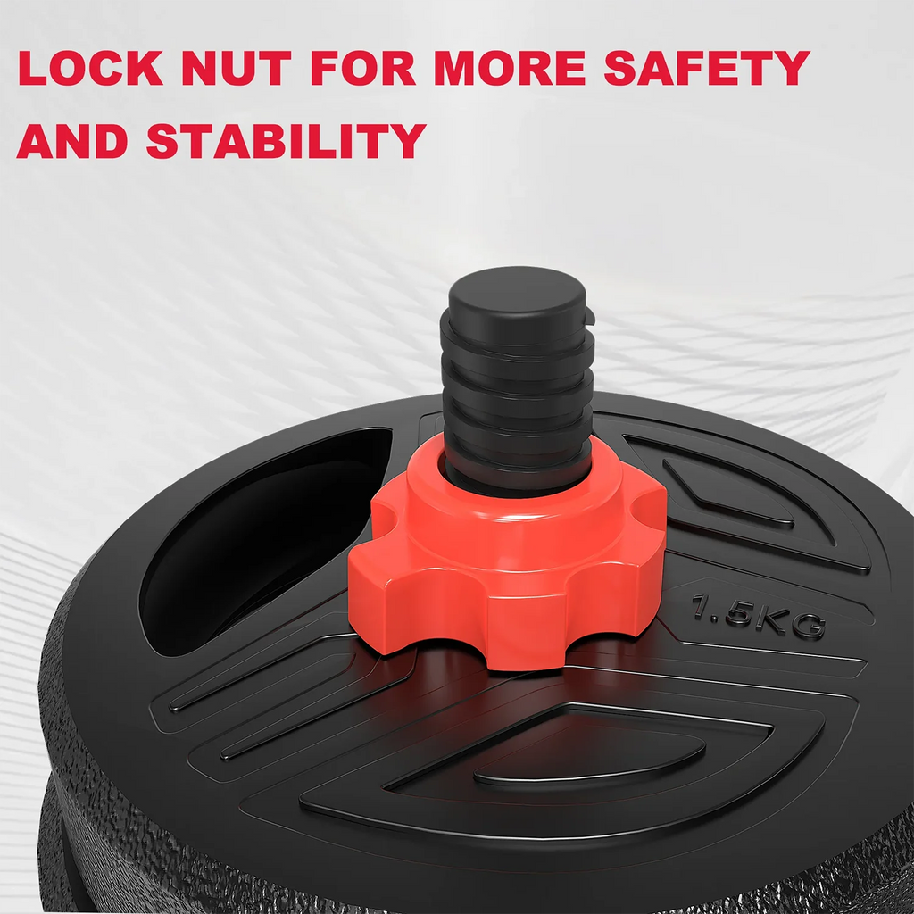 3-in-1 Dumbbells Set 20 kg Adjustable Dumbbells with Extra Barbell Bar Plastic-Coated Weight Plates Fitness Exercise Home Gym