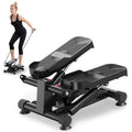 Mini Stepper for Exercise Low-Impact Stair Step Cardio Equipment with Resistance Bands Optional Twist Motion Stepper
