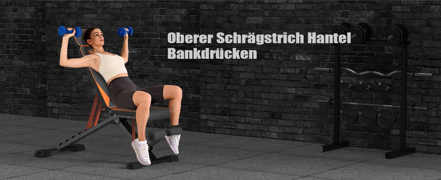 Adjustable Weight Bench with Resistance Bands Folding Weight Bench for Full Body Workout Home Quick Folding Versatile