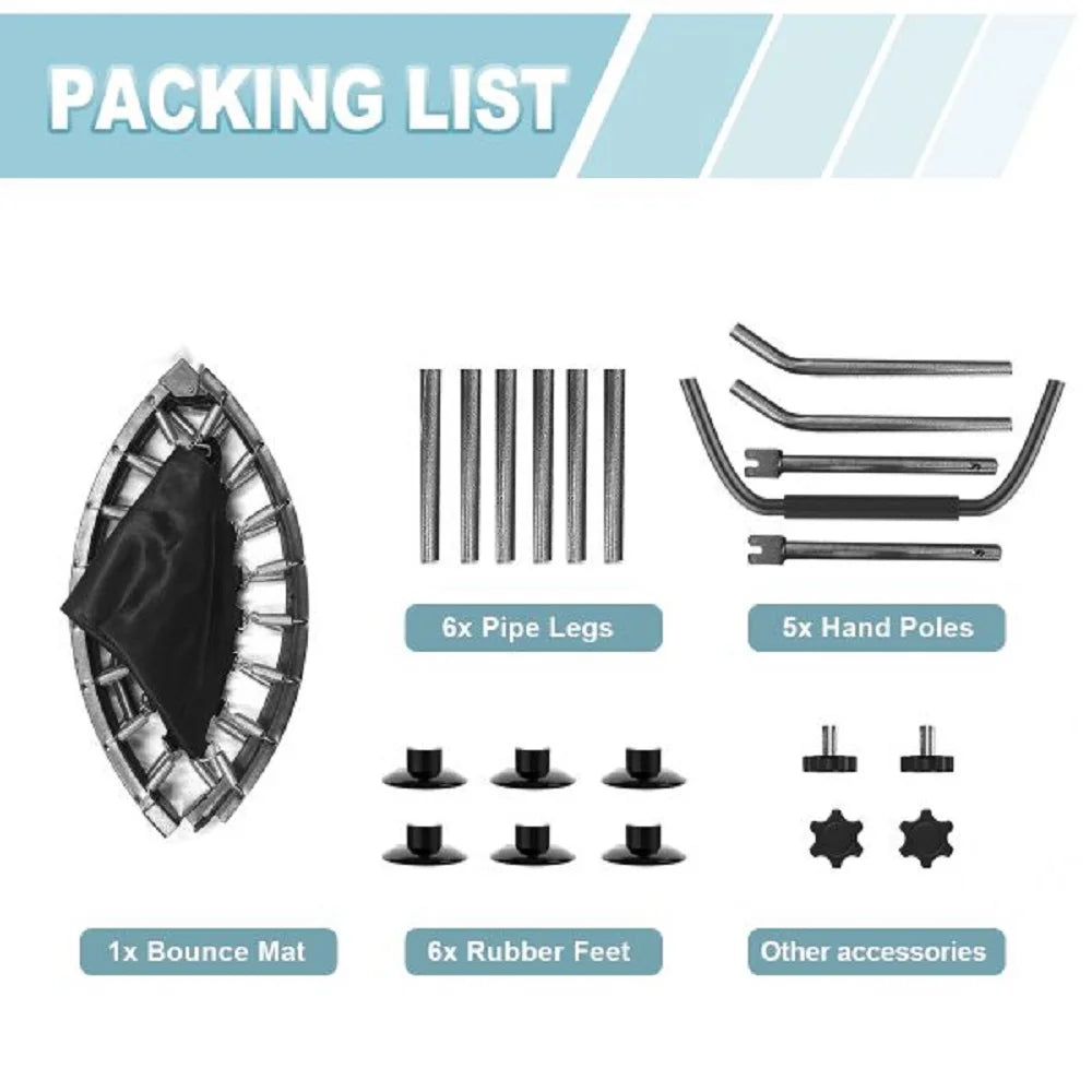 Folding Trampolines Fitness Indoor Exercise Workout Rebounder Sport Trampoline Handle Trampoline  for Adults Jumping Training