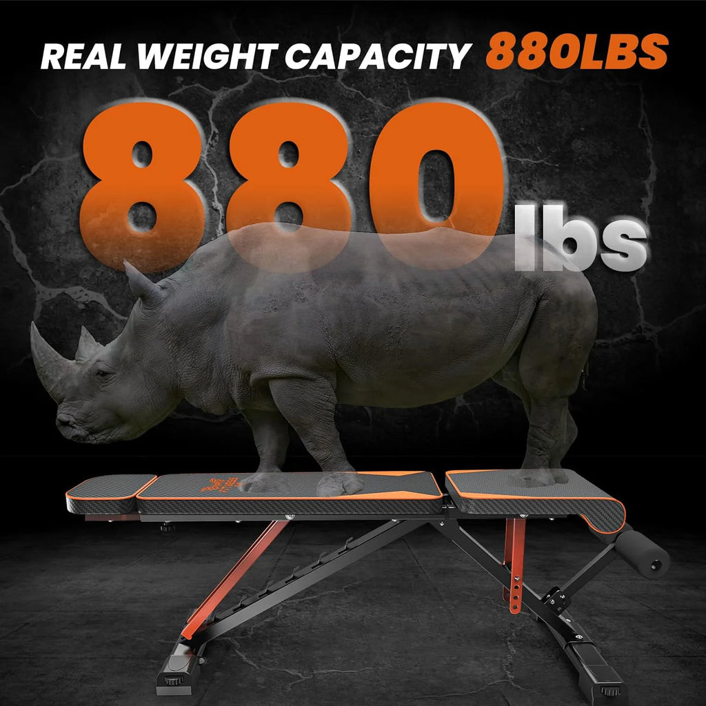 Adjustable Weight Bench with Resistance Bands Folding Weight Bench for Full Body Workout Home Quick Folding Versatile