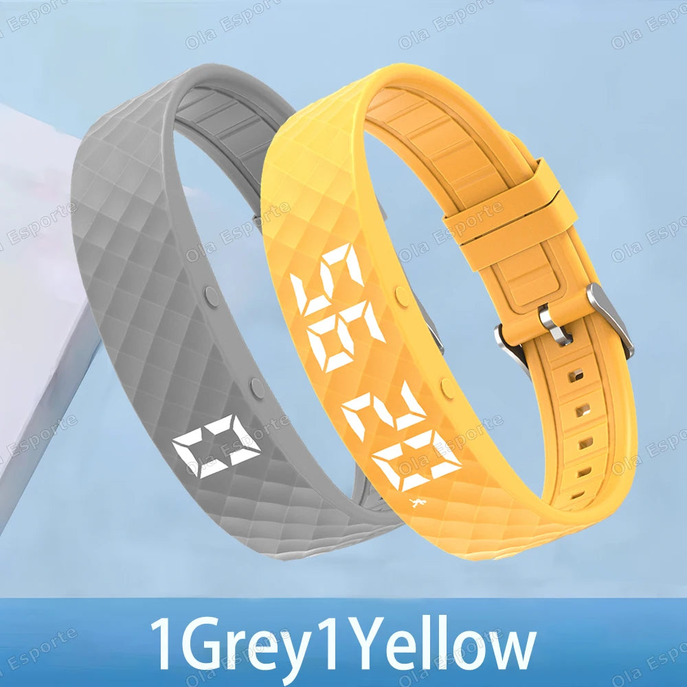 Outdoor Smartwatch Sports Bracelet – Sleep Monitor, 24H Pedometer, Vibration Alarm, Rechargeable Fitness Tracker