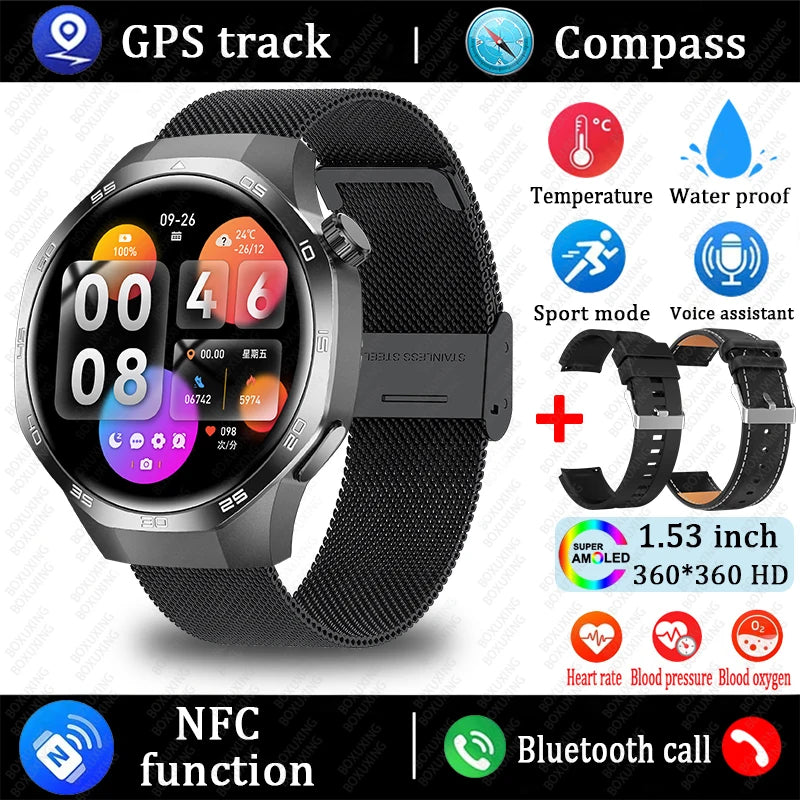Watch 5 MAX Smartwatch – HD AMOLED, NFC, GPS, Bluetooth Call, Waterproof Fitness Tracker for Men & Women