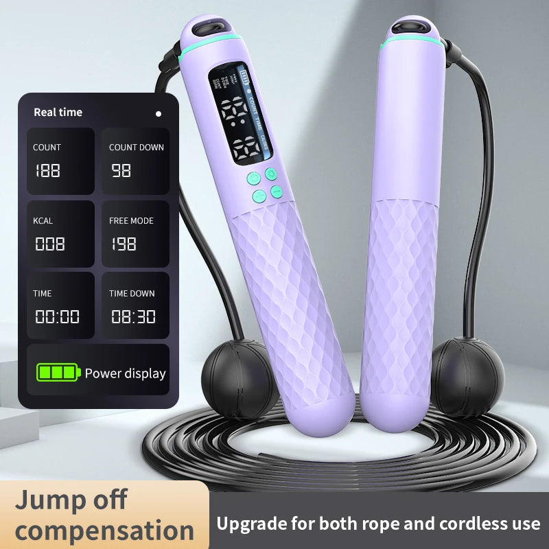Smart Jump Rope with Counter – Adjustable Steel Fitness Skipping Rope for Weight Loss & Home Training