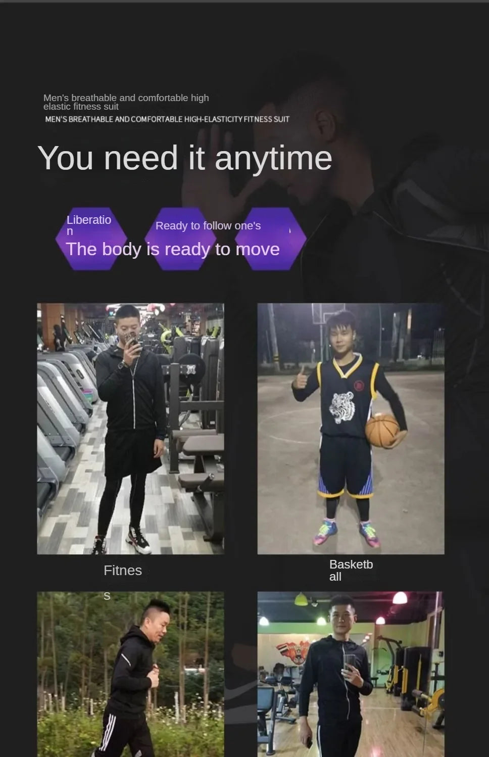 3-7Pcs Men's Ice Fiber Quick-Dry Running Tracksuit Set – Gym, Marathon, Cycling & Jogging Sweatpants Suit