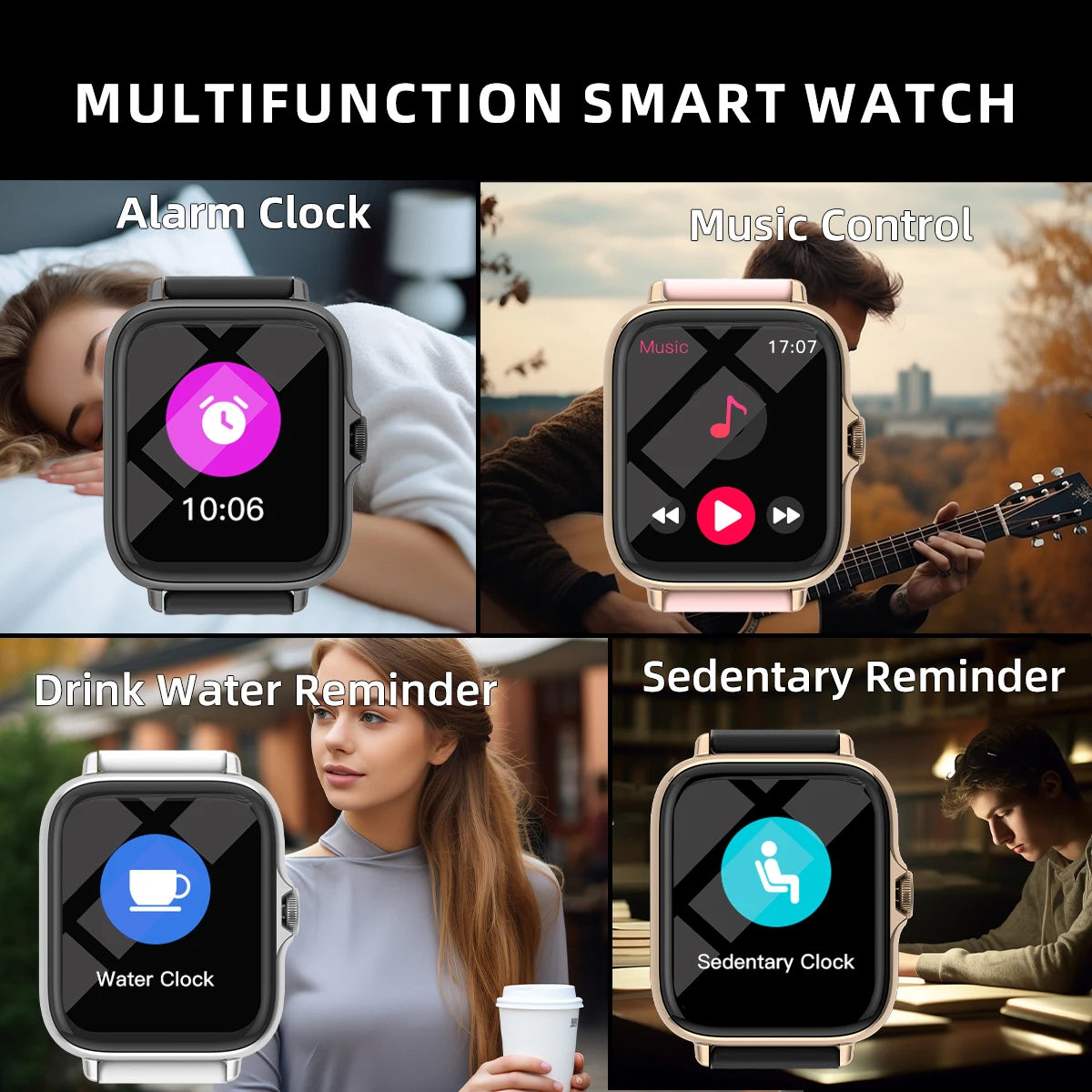 1.83'' Waterproof Smart Watch for Men – Call, Message, Sleep & Sports Tracker for iPhone Android