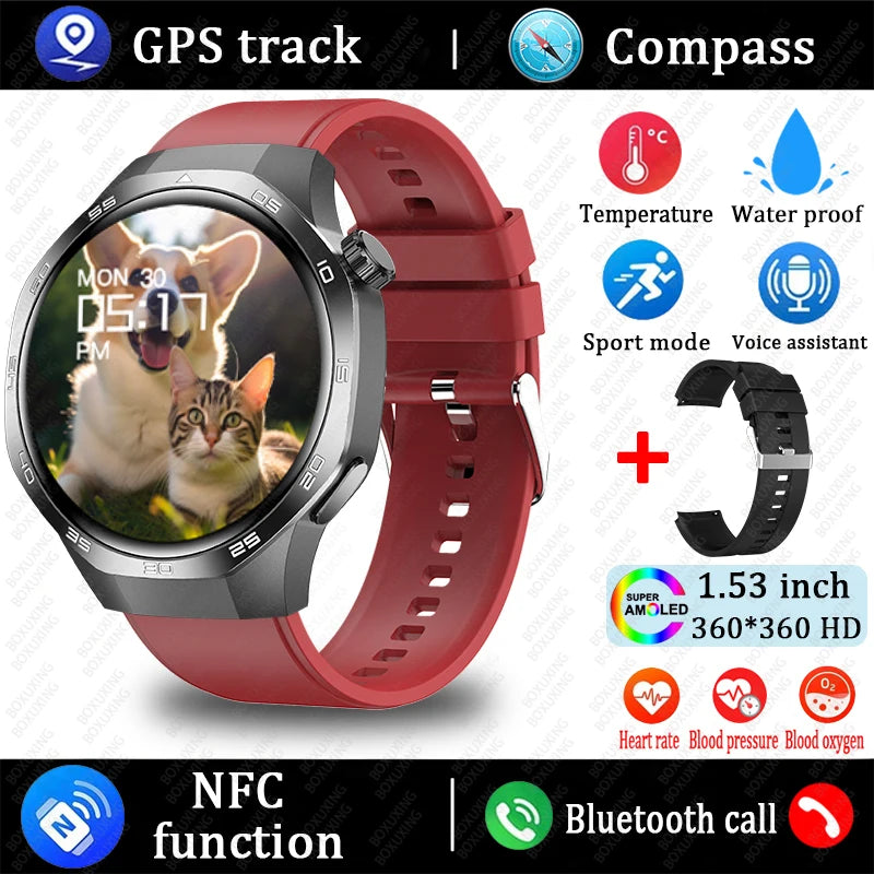 Watch 5 MAX Smartwatch – HD AMOLED, NFC, GPS, Bluetooth Call, Waterproof Fitness Tracker for Men & Women