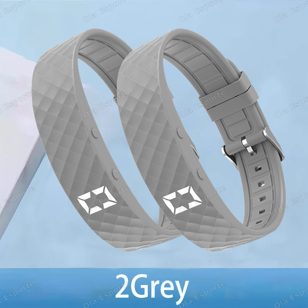 Outdoor Smartwatch Sports Bracelet – Sleep Monitor, 24H Pedometer, Vibration Alarm, Rechargeable Fitness Tracker