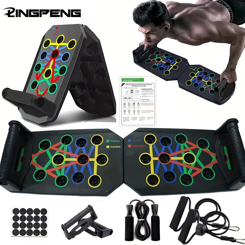 Portable Multifunctional Push-up Board - Fitness and Muscle Training Device Home Workout Set Foldable Push Up Bar Resistance
