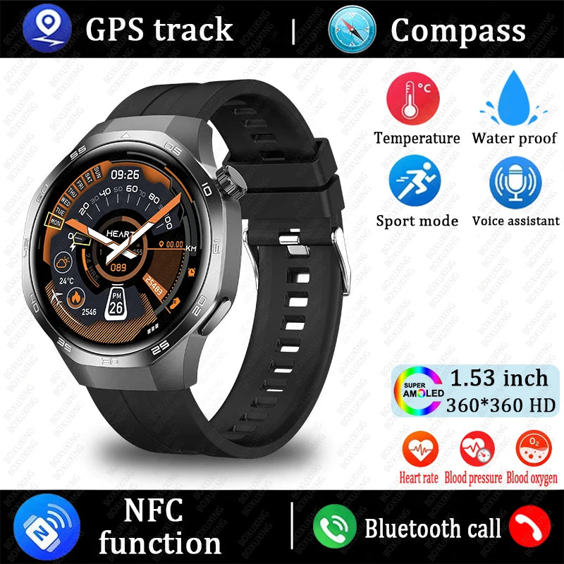 Watch 5 MAX Smartwatch – HD AMOLED, NFC, GPS, Bluetooth Call, Waterproof Fitness Tracker for Men & Women