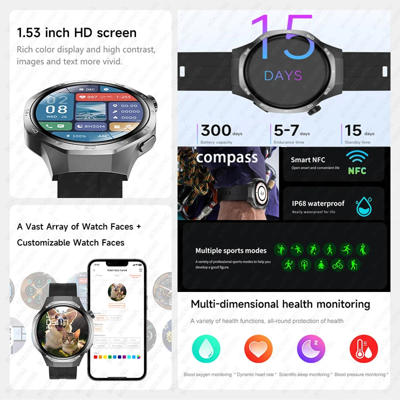 Watch 5 MAX Smartwatch – HD AMOLED, NFC, GPS, Bluetooth Call, Waterproof Fitness Tracker for Men & Women