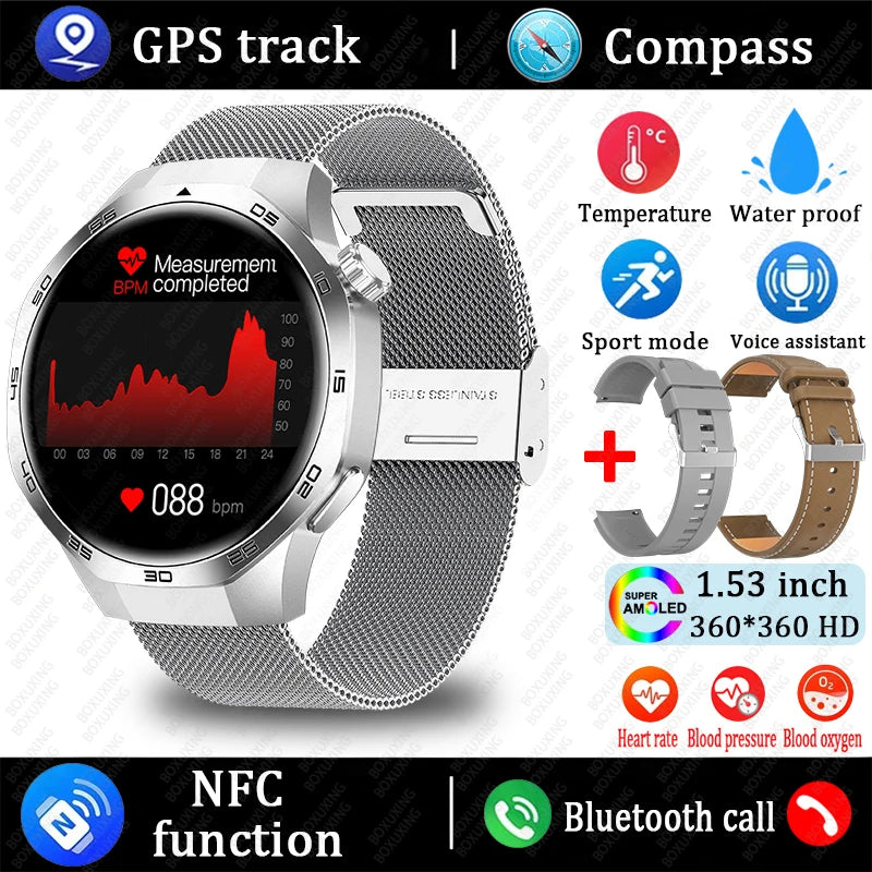 Watch 5 MAX Smartwatch – HD AMOLED, NFC, GPS, Bluetooth Call, Waterproof Fitness Tracker for Men & Women