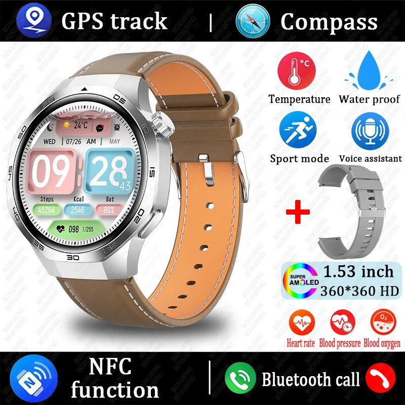 Watch 5 MAX Smartwatch – HD AMOLED, NFC, GPS, Bluetooth Call, Waterproof Fitness Tracker for Men & Women