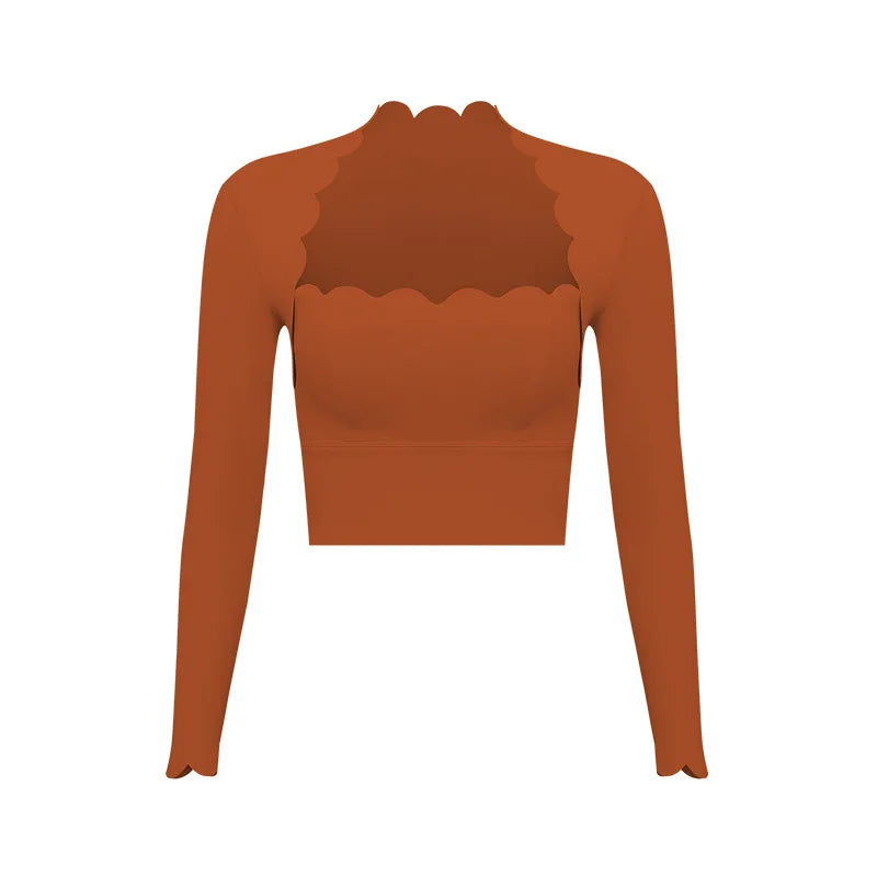 Black High-Elastic Square Neck Yoga Top & Compression Fitness Leggings – Slim Tight Long Sleeve Workout Set