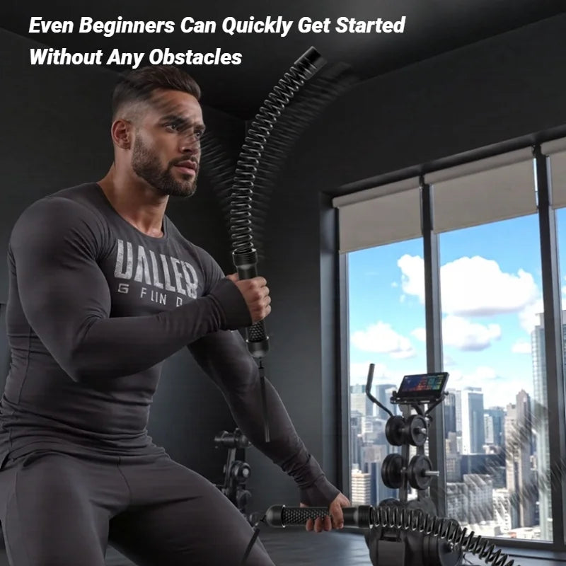 Stainless Steel Spring Arm Trainer with Ergonomic Grip – Upper Body Strength & Muscle Builder