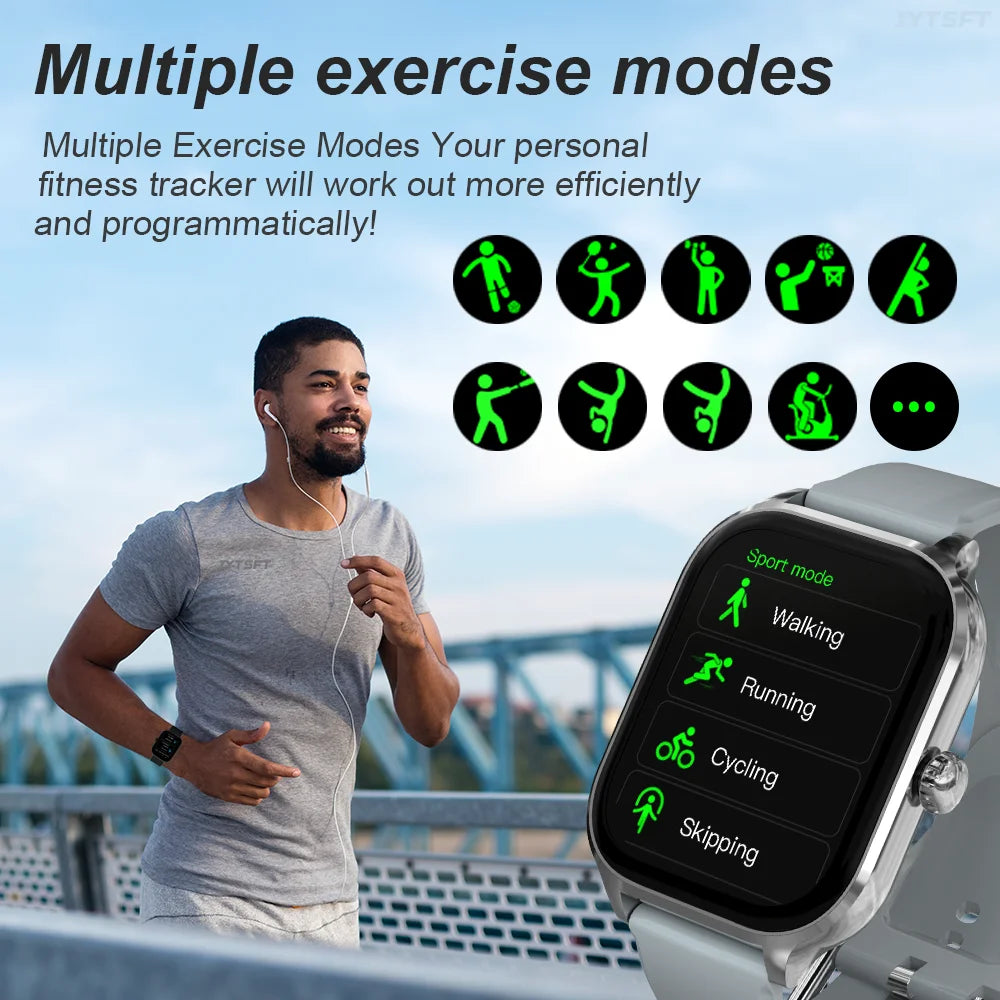 LAXASFIT Smart Watch for Men & Women – Heart Rate Monitor, Sports Fitness, Waterproof, Voice Call, Android iOS