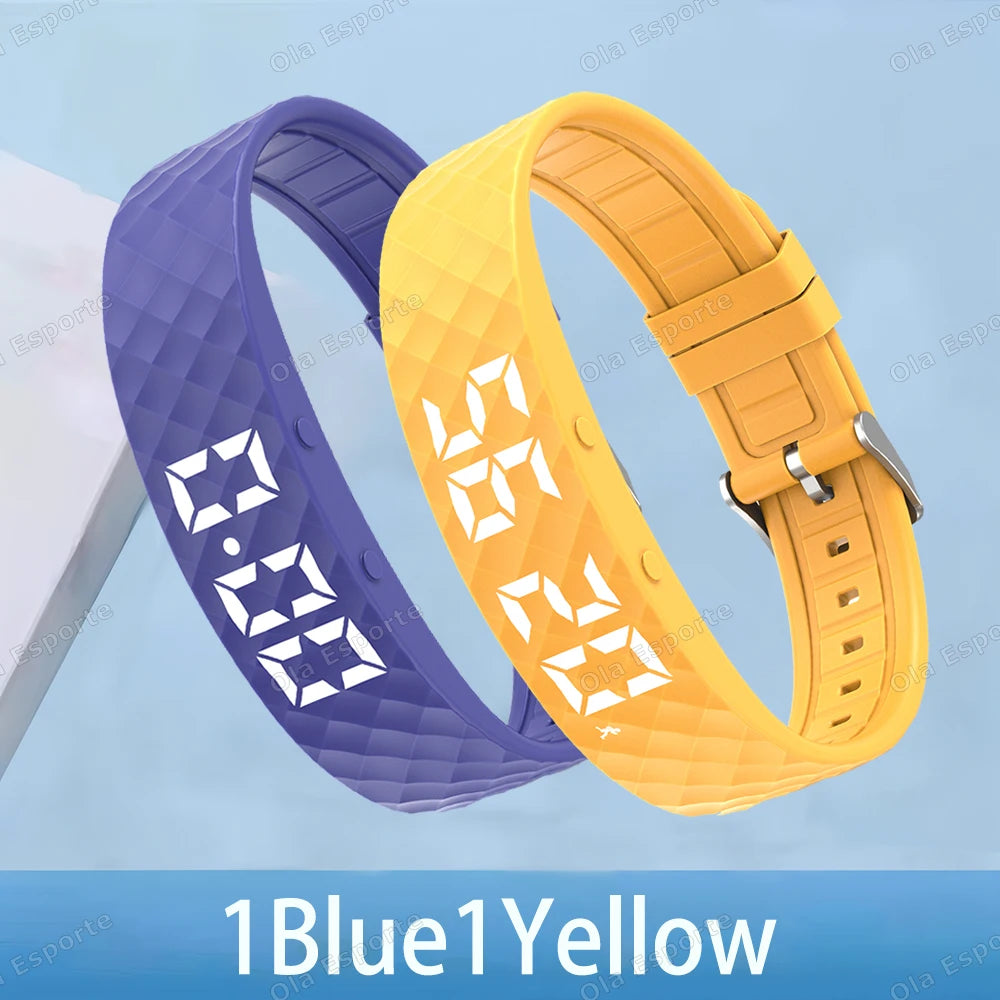 Outdoor Smartwatch Sports Bracelet – Sleep Monitor, 24H Pedometer, Vibration Alarm, Rechargeable Fitness Tracker