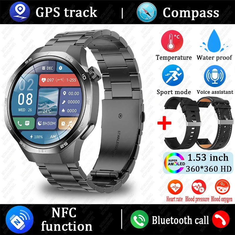 Watch 5 MAX Smartwatch – HD AMOLED, NFC, GPS, Bluetooth Call, Waterproof Fitness Tracker for Men & Women