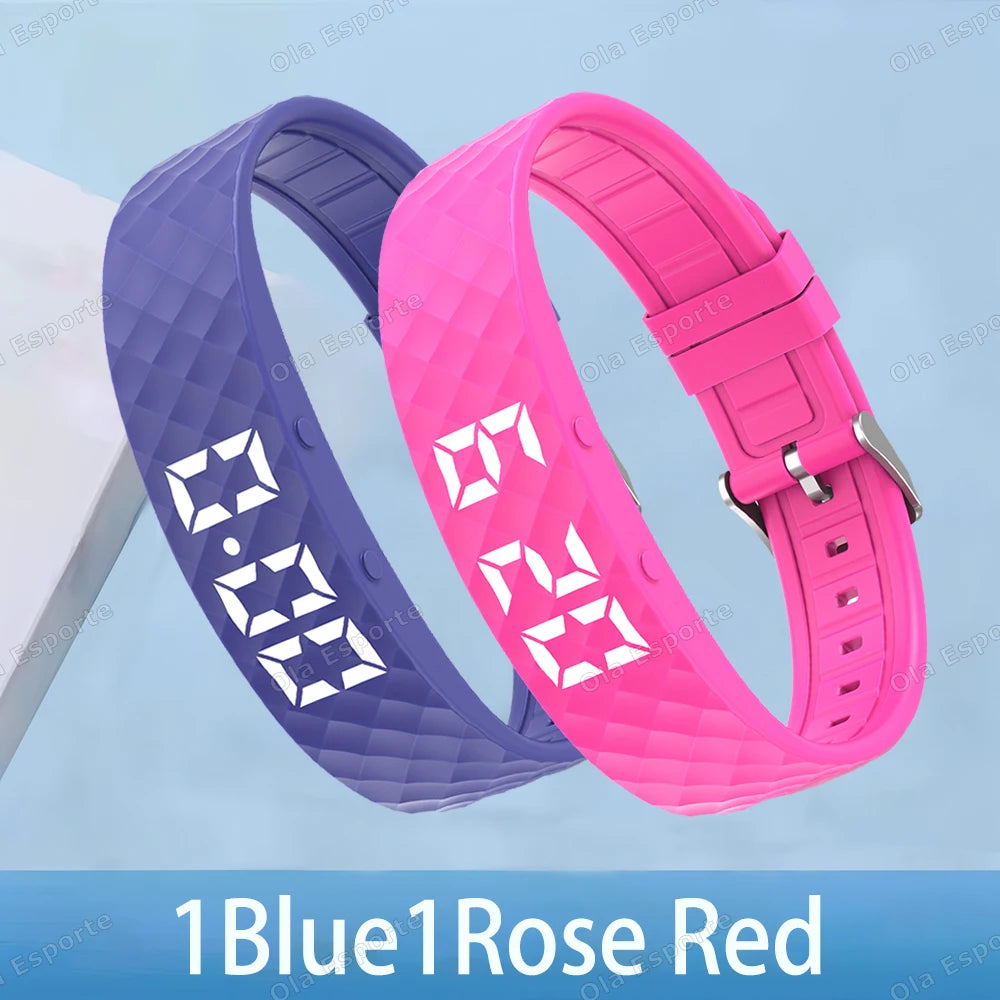 Outdoor Smartwatch Sports Bracelet – Sleep Monitor, 24H Pedometer, Vibration Alarm, Rechargeable Fitness Tracker