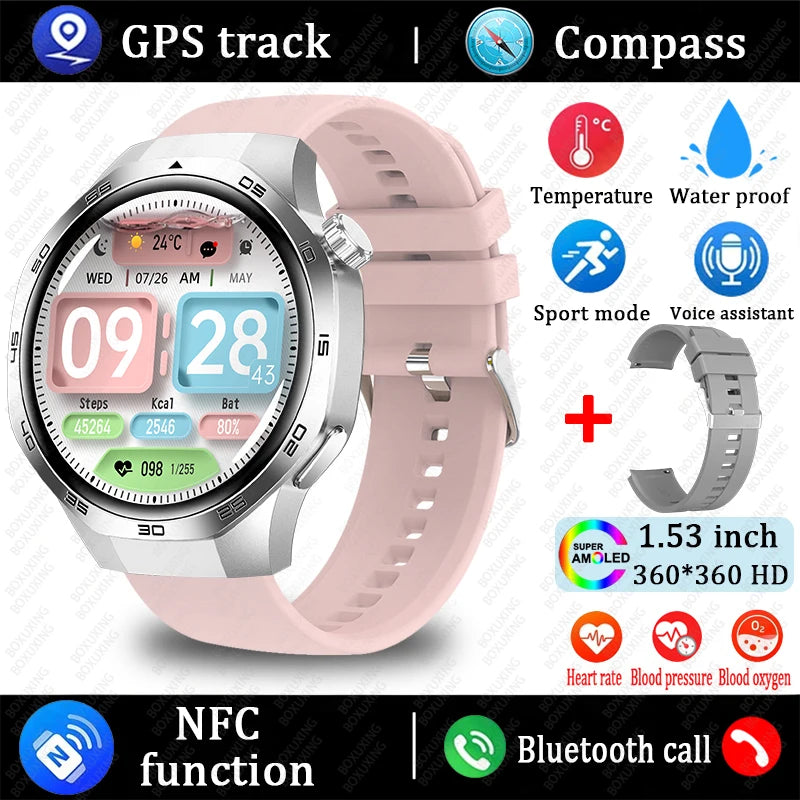 Watch 5 MAX Smartwatch – HD AMOLED, NFC, GPS, Bluetooth Call, Waterproof Fitness Tracker for Men & Women