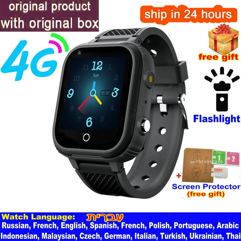 4G Kids Smart Watch with GPS, WiFi & Video Call – IP67 Waterproof Child Tracker Phone