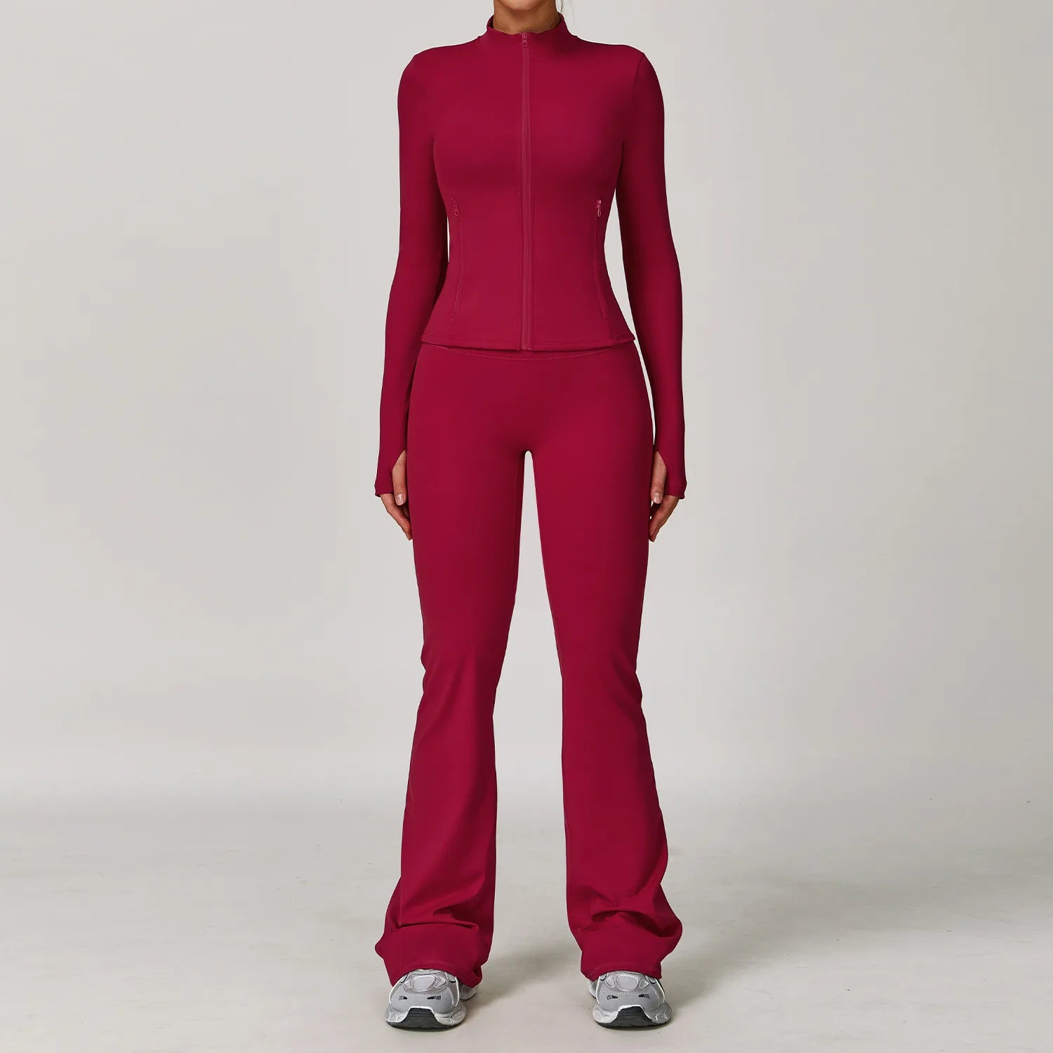 2/3PCS Women’s Yoga Set – Long Sleeve Sports Bra & Gym Tracksuit for Running, Workout & Athletic Wear