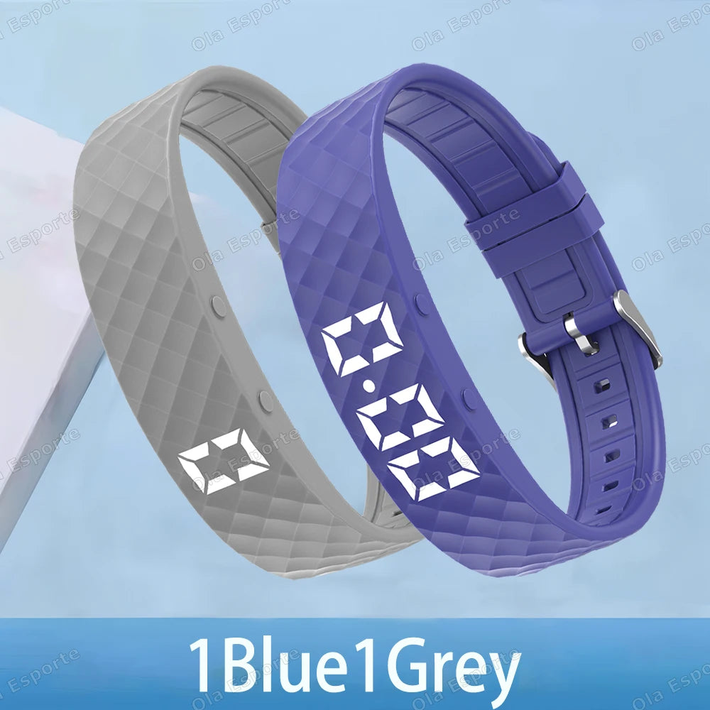 Outdoor Smartwatch Sports Bracelet – Sleep Monitor, 24H Pedometer, Vibration Alarm, Rechargeable Fitness Tracker