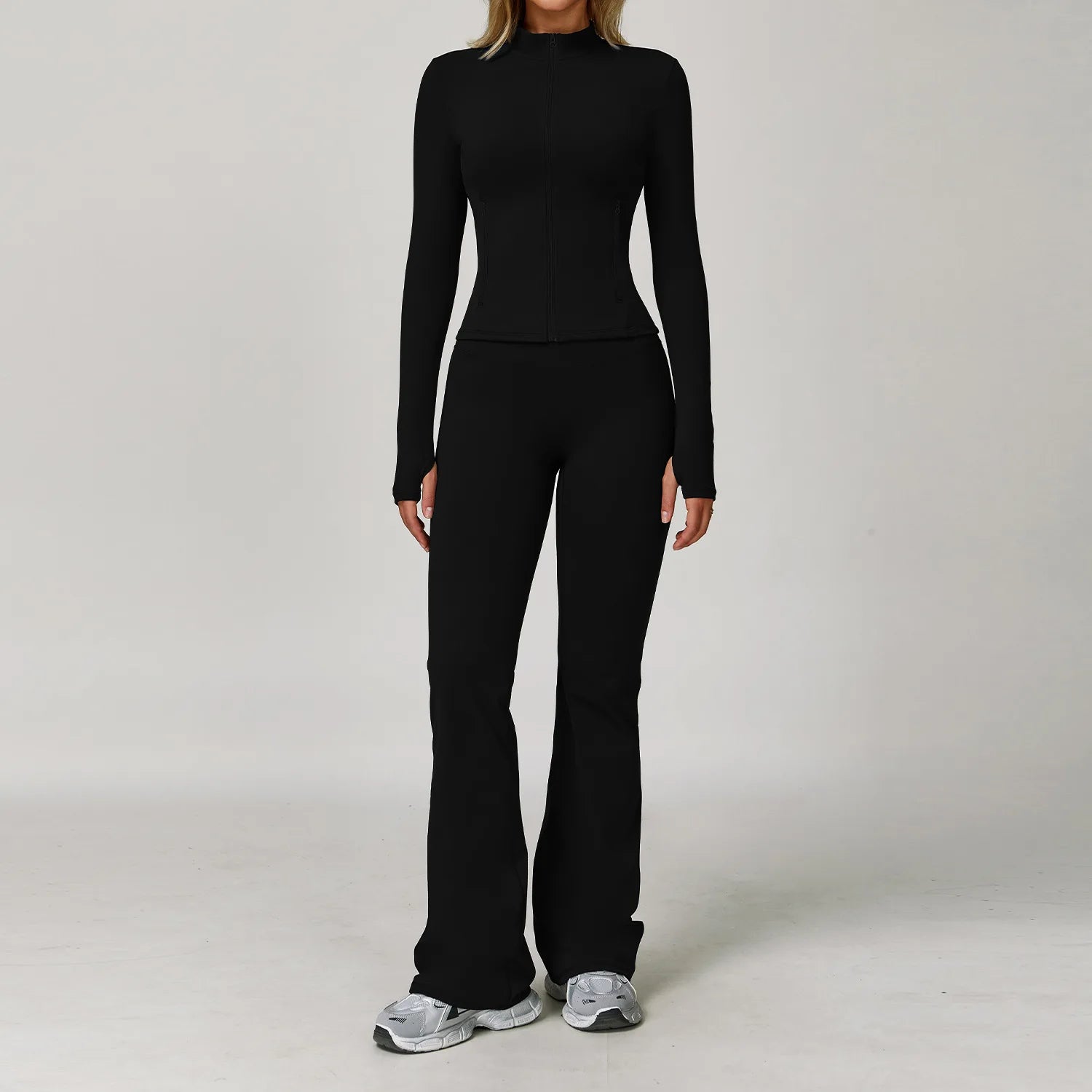 2/3PCS Women’s Yoga Set – Long Sleeve Sports Bra & Gym Tracksuit for Running, Workout & Athletic Wear