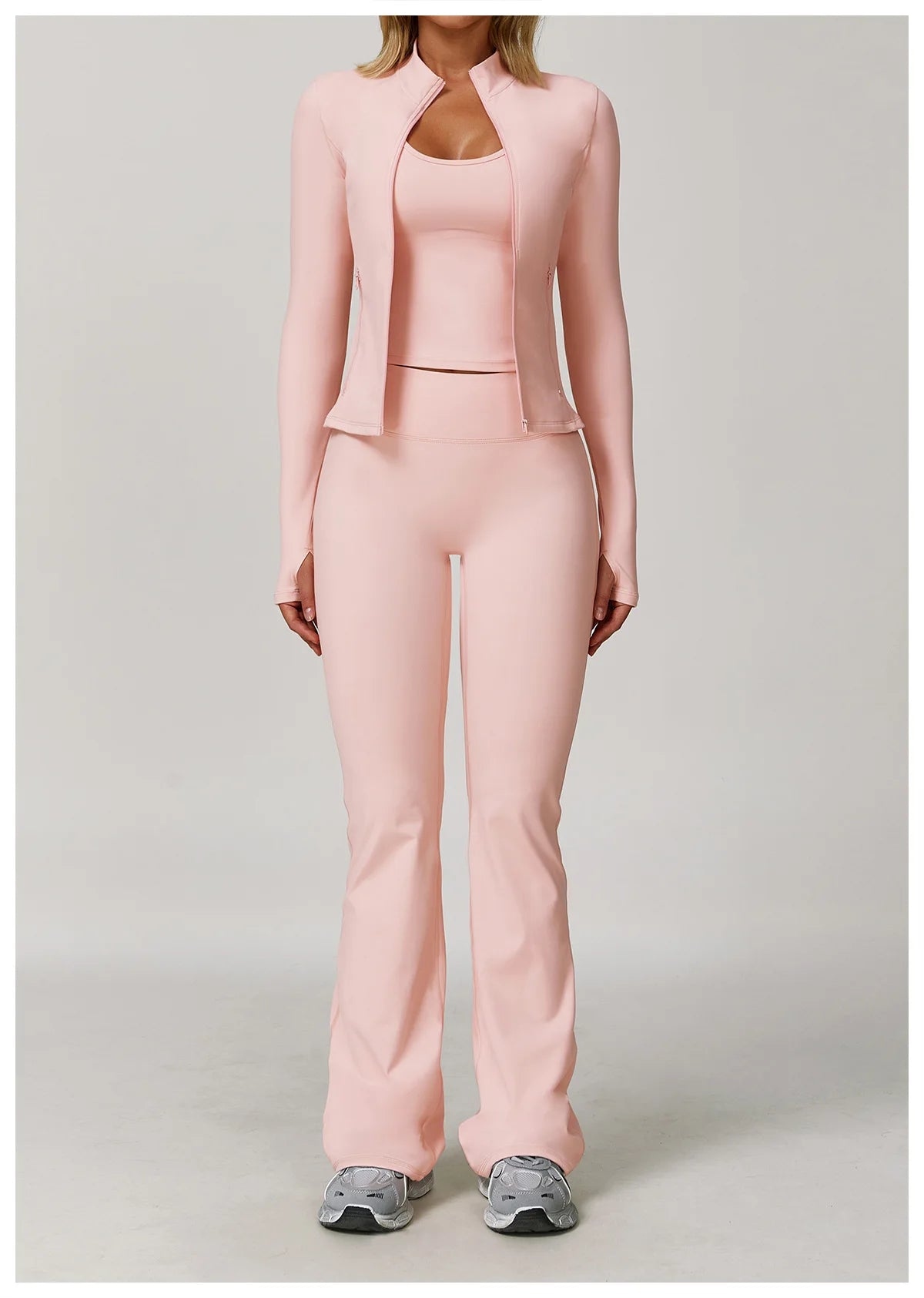 2/3PCS Women’s Yoga Set – Long Sleeve Sports Bra & Gym Tracksuit for Running, Workout & Athletic Wear