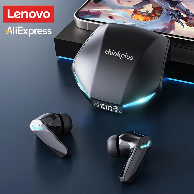 Lenovo XT53 Wireless Bluetooth 5.4 Earbuds – Waterproof Gaming Headphones with LED Display & Low Latency