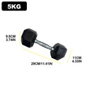 2pc 2.5kg/ 5kg/7.5kg dumbbell Hexagonal Fixed Dumbbells Men's Fitness Equipment Home Ladies Rubber Dumbbells Multi weight Black