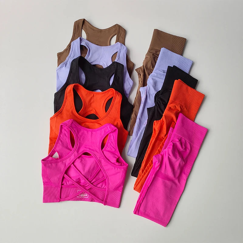 2PCS Women’s Sports Bra Set – Shockproof Fitness Tank Top & Running Leggings Yoga Activewear