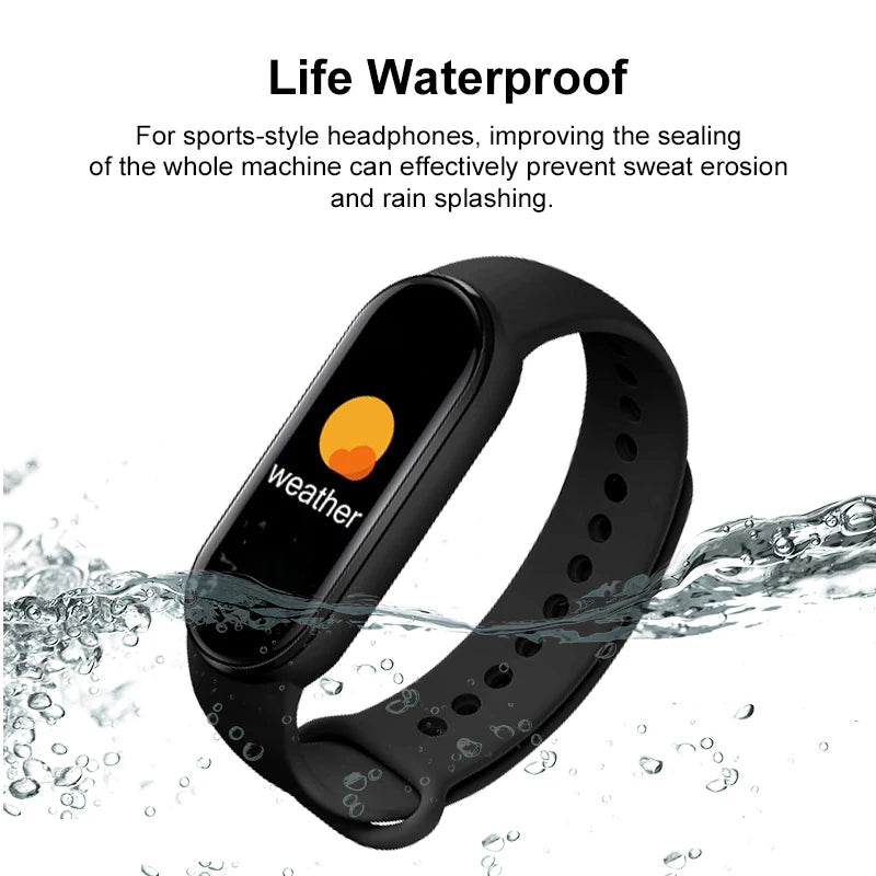 M6 Smart Watch for Men & Women – Fitness Tracker, Heart Rate, Blood Pressure, Waterproof Sports Band