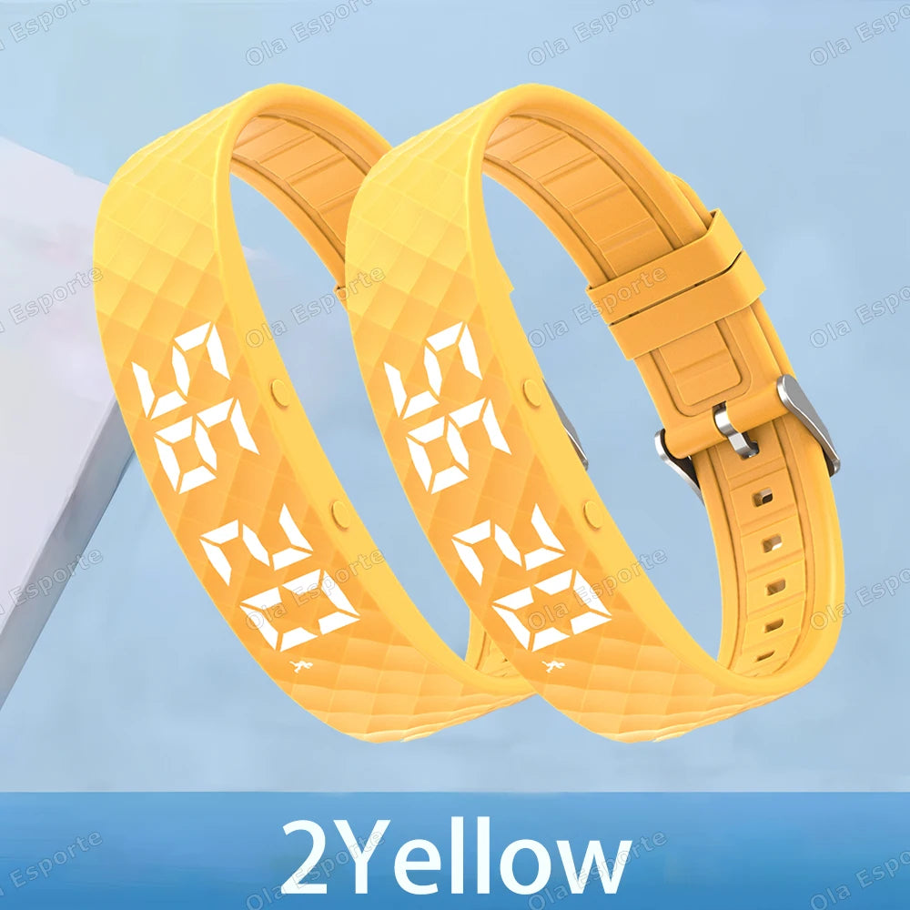 Outdoor Smartwatch Sports Bracelet – Sleep Monitor, 24H Pedometer, Vibration Alarm, Rechargeable Fitness Tracker