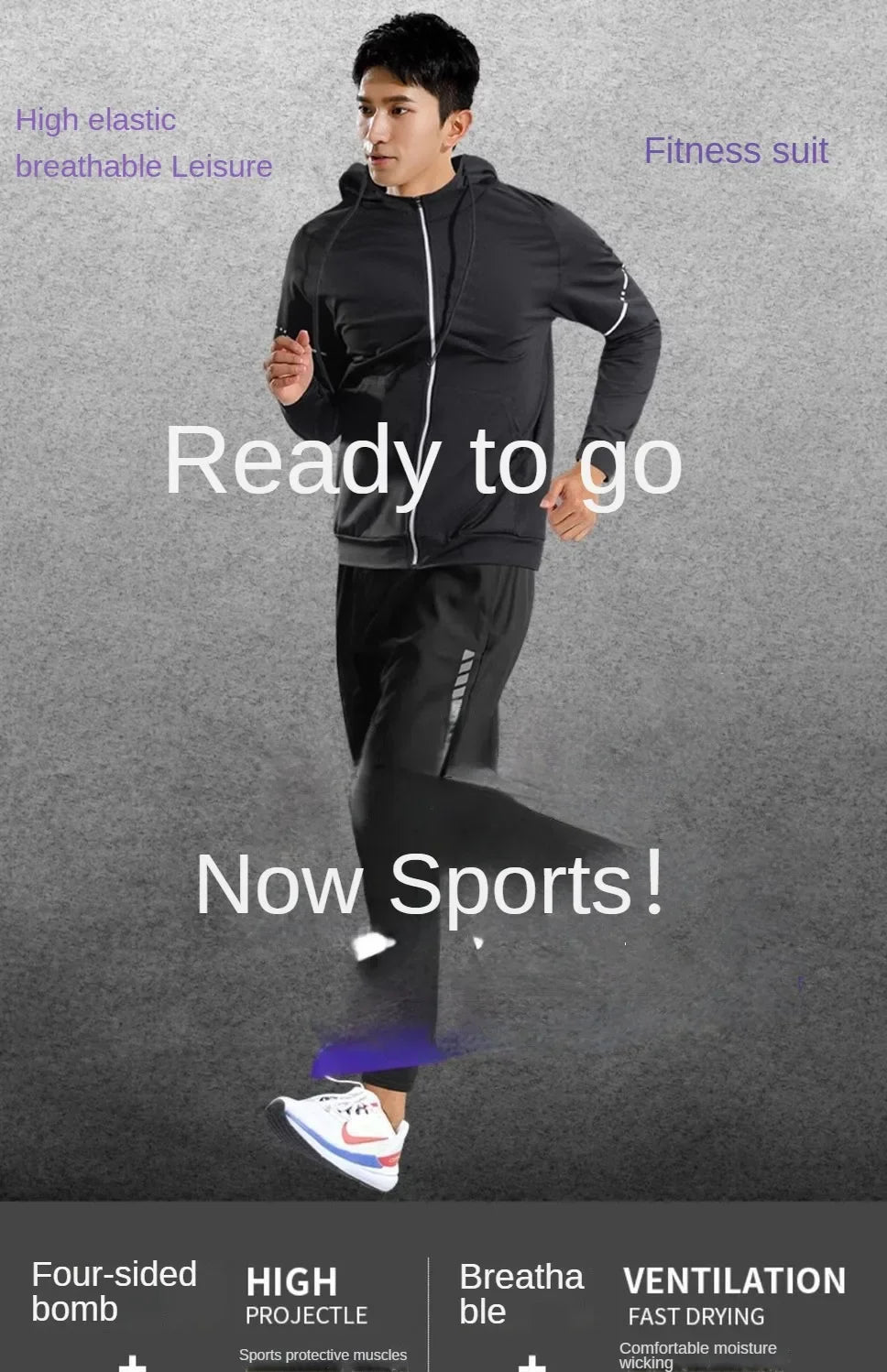 3-7Pcs Men's Ice Fiber Quick-Dry Running Tracksuit Set – Gym, Marathon, Cycling & Jogging Sweatpants Suit